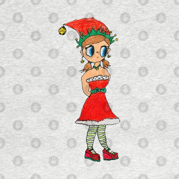 Gloria Christmas Elf Girl by LuvbuzzArt